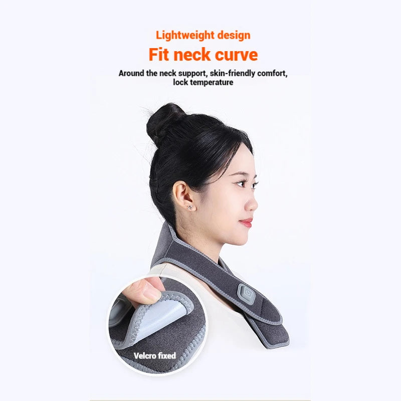 Neck Heating Pad USB Rechargeable Portable Heated Neck Wrap for Neck Hot Compress Electric Heating Neck Brace Soothe Relax
