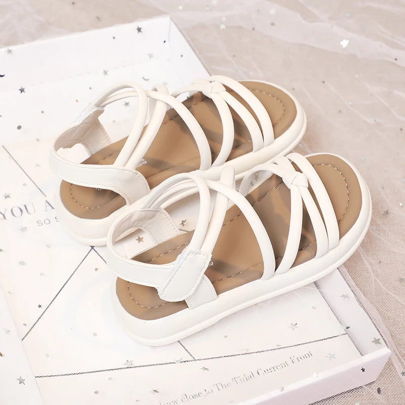 Girls Sandals Kids Sandals for Girls 2025 Summer Brand Children Beach Shoes Princess Sweet Gladiator Sandals Open Toes Anti-skid