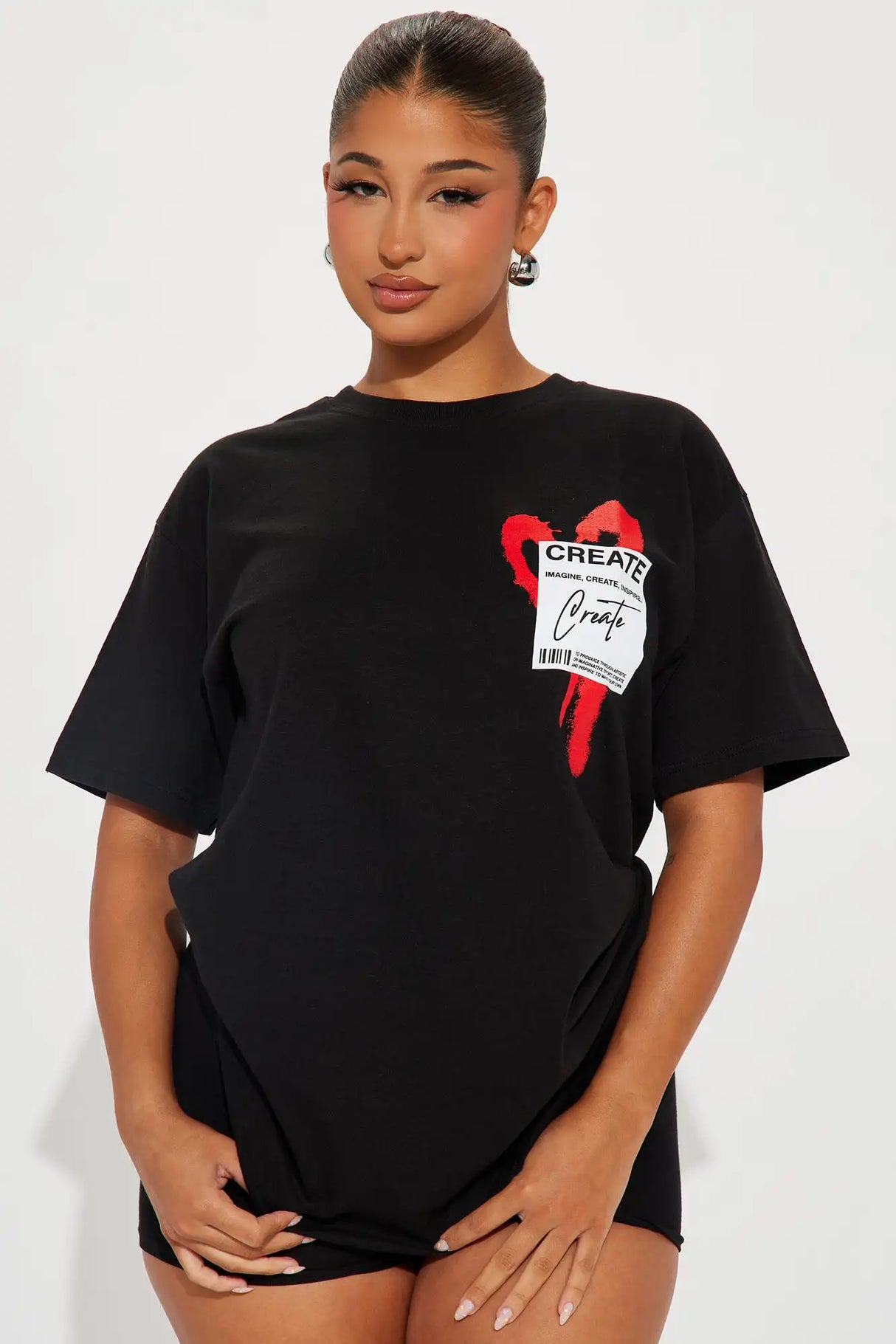 Fashion T-Shirts Women's Short Sleeve T-Shirts Create What You Love Graphic T-Shirts Printed Clothing Casual T-Shirts &