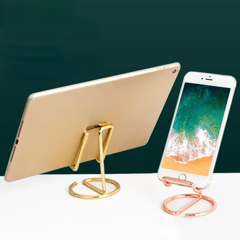 Cell Phone Stand for Desk, Business Card Holder,Cute Metal Cell Phone Stand, Metal Wire Cellphone Cradle Dock for Phone Tablet