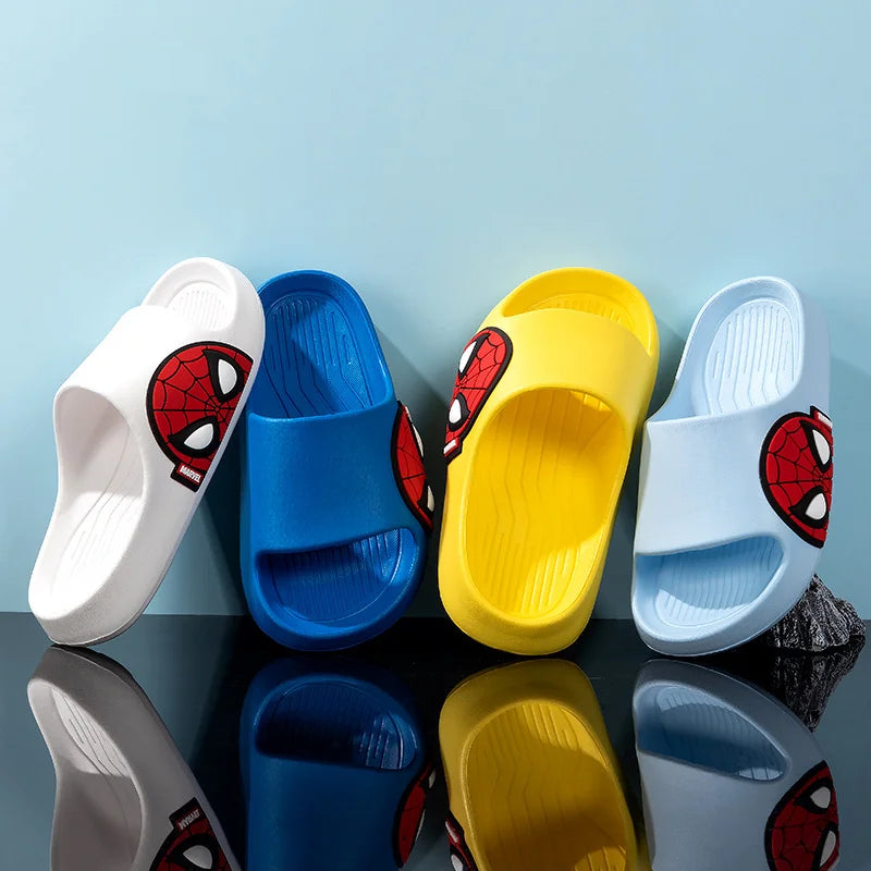 Animation Kid Slippers for Boy Summer Beach Indoor Slippers Cartoon Spiderman Home Soft Non-Slip Children Slippers Garden Shoes