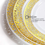 50/25pcs Gold Plastic Plates-7.5inch Disposable Salad/Dessert Plates-Hard Plastic Appetizer Plates Small Cake Plates for Parties