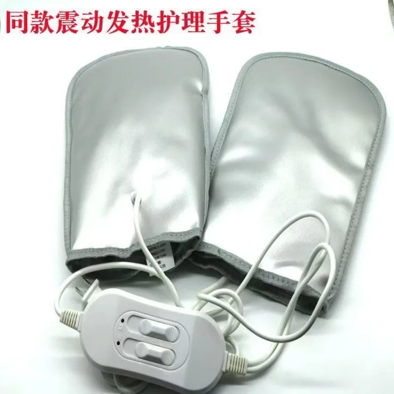 220V Tourmaline/Far Infrared Therapy Electric Heated Spa Feet /Glove/Vibration Massage Beauty Glove Hot Compress Hand Care Salon