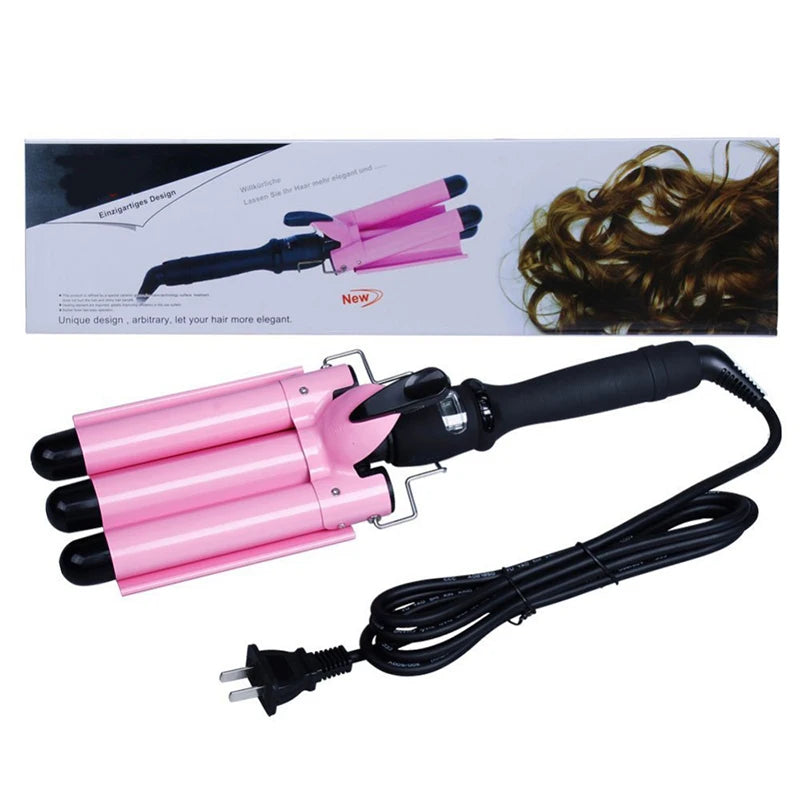 Professional Curling Ceramic Hair Curler Wave Waver Styling Tools Styler Wand Three Barrel Hair Curler Irons Automatic