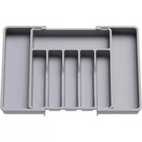 Adjustable Kitchen Storage Organizer Tray – Plastic Multifunctional Drawer Organizer for Kitchen Counter Utensils