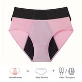 Women's Menstrual Panties Pink Girls' Physiological Hygiene Underwear 4 Layers Heavy Duty Absorbent Leak Proof Underwear