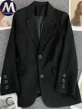 Blazer for Women 2025 Spring Autumn New Elegant Long Sleeve Office Blazer Coats Korean Fashion Casual Loose Appear Thin Blazers