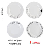 4pcs, ceramic 6-inch breakfast plates, appetizer plates, sandwiches, bread, dessert fruit salad plates, Nordic style ceramics