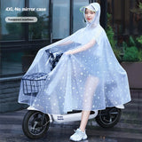 Raincoat, single person, women's transparent bicycle, electric bike, electric bike, special long one-piece raincoat