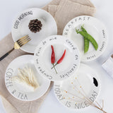 4pcs, ceramic 6-inch breakfast plates, appetizer plates, sandwiches, bread, dessert fruit salad plates, Nordic style ceramics