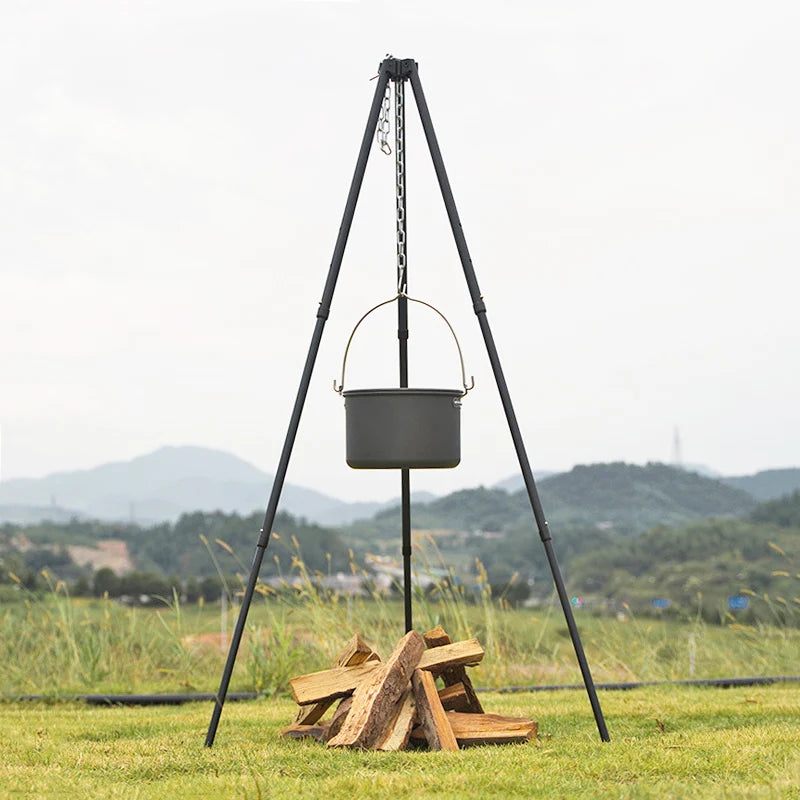 Camping Bonfire Tripod, Portable Outdoor Picnic, Cooking Pot, Hanging Triangle Stand Rack