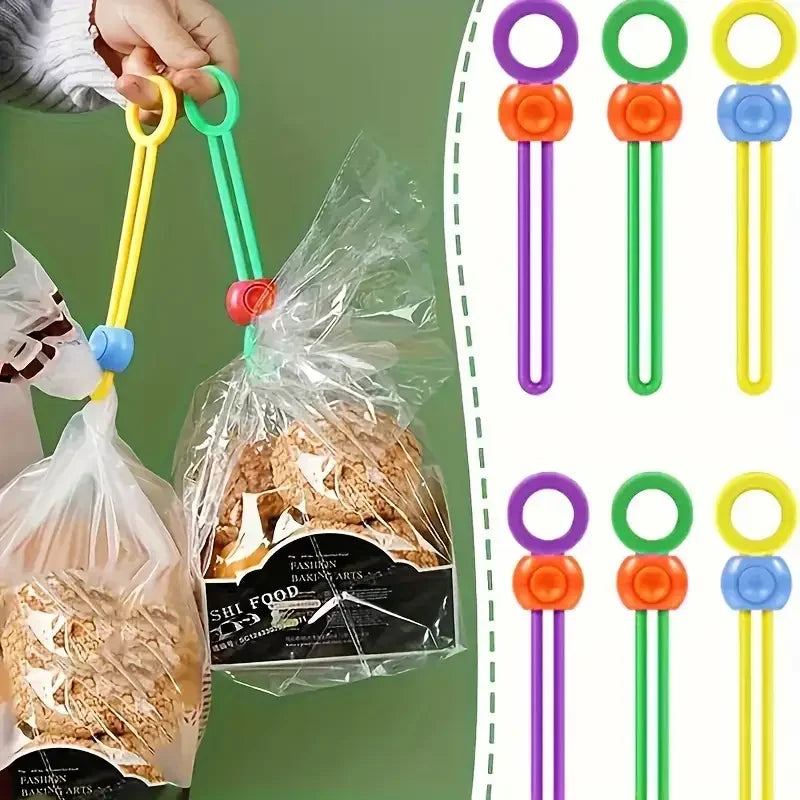 Colorful Tie Sealing Clips for Food Bags Kitchen Sealing Clip Multi-functional Closure for Freshness and Practical Storage