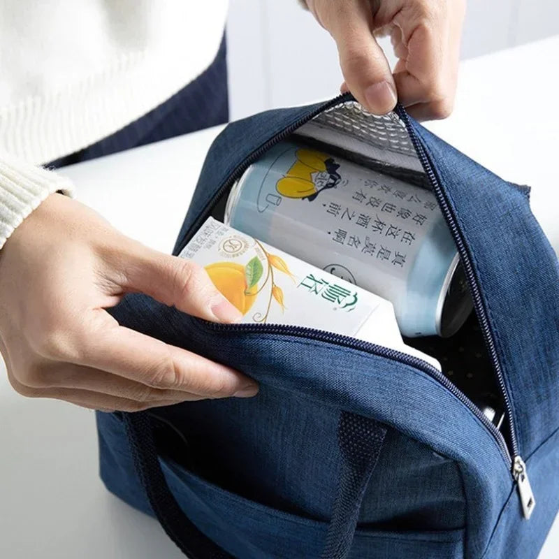 Lunch Bag Lunch Box Thermal Insulated Canvas Tote Pouch Kids School Bento Portable Dinner Container Picnic Food Storage Bags