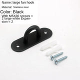 Black Stainless Steel Wall Hook Heavy Duty Fixed Pad Eye Plate Deck Door Buckle U/J-Shaped Heavy Duty Ceiling Mount Hanger