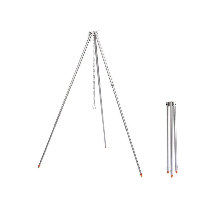 Camping Bonfire Tripod, Portable Outdoor Picnic, Cooking Pot, Hanging Triangle Stand Rack