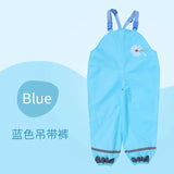 Kids Rain Gear Ultra-light Waterproof Children Strap suspender pants and poncho