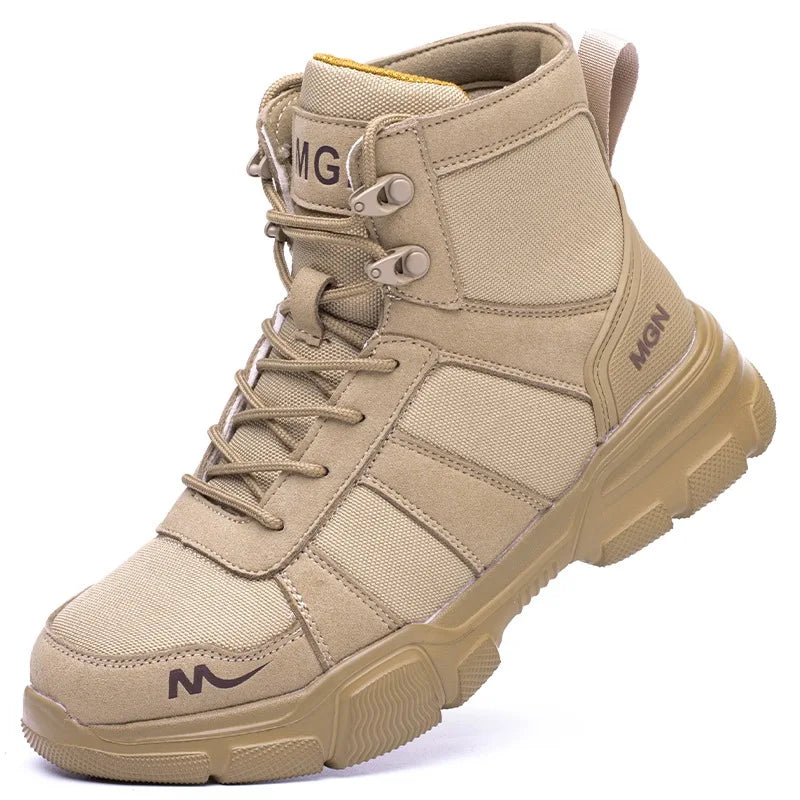 Indestructible Men Work Safety Boots Outdoor Military Boots Anti-smash Anti-puncture Industrial Shoes Men Boots Desert Boots