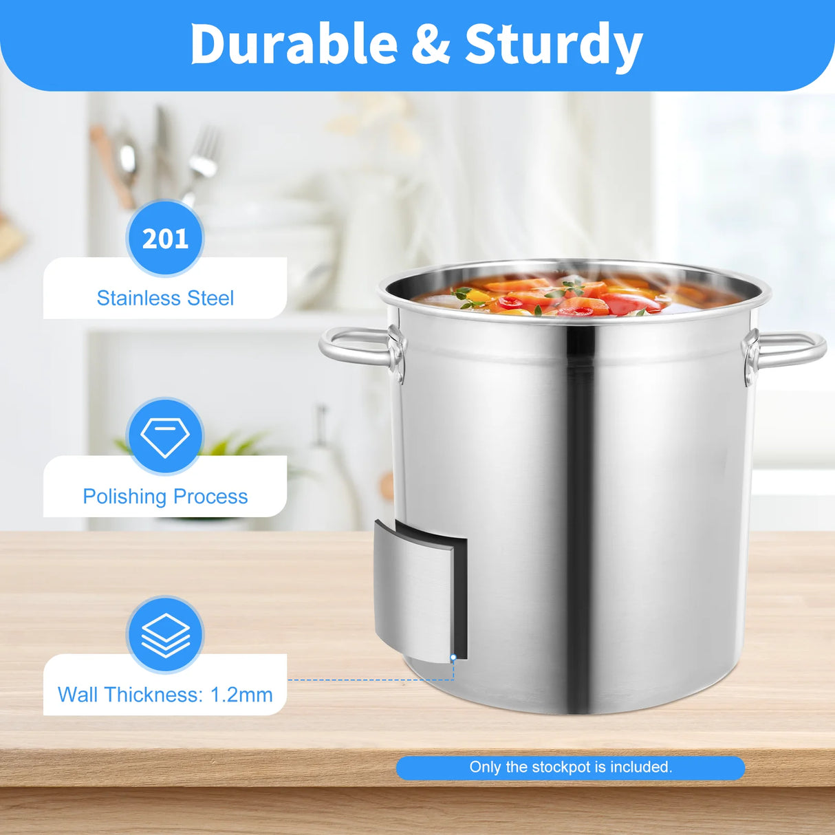 Cooking Pot, 35 L Catering Stock Pot, Cooking Pot with Stainless Steel Lid and Handles, Large Cooking Pot for Cooking, Stewing