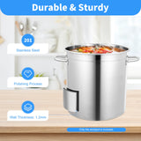 Cooking Pot, 35 L Catering Stock Pot, Cooking Pot with Stainless Steel Lid and Handles, Large Cooking Pot for Cooking, Stewing