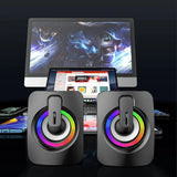 USB Wired Speakers Mini Computer Desktop Speaker HIFI Stereo Microphone Subwoofer with LED Light for PC Notebook Loudspeakers