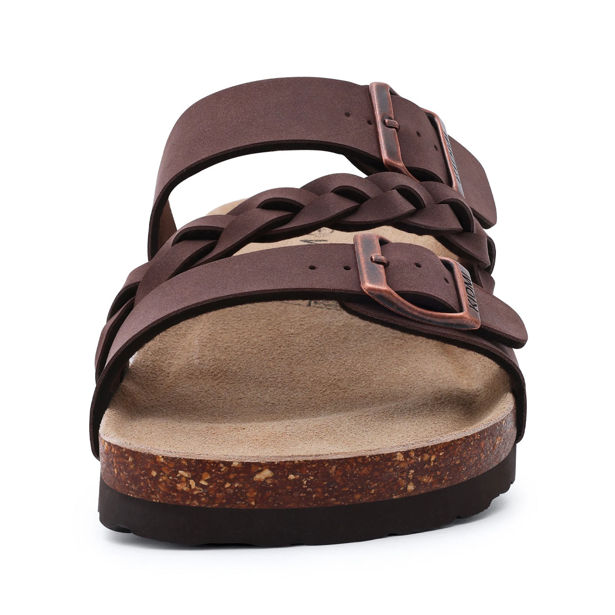 KIDMI Fashion Women's Cork  Sandals Summer Sandals Women Outdoor Nonslip Slip-On Slide Sandals With Adjustable Buckle Sandals