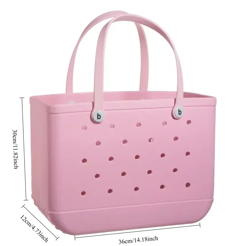 EVA Beach Bogie Bags Beach Tote Bags Women's Large Capacity Handbags Fashion Ladies Beach Tote Bags Perforated Shopping Bags