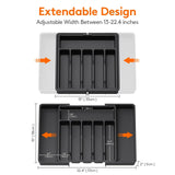 Adjustable Kitchen Storage Organizer Tray – Plastic Multifunctional Drawer Organizer for Kitchen Counter Utensils