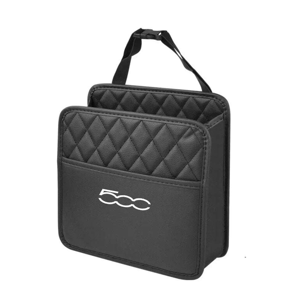 Car Back Seat Storage Bag  Hanging Bag Box Paper Towel Phone Storage Trash Can for Fiat 500 Car interior Accessories