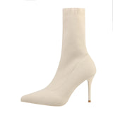 Sexy Sock Boots Knitting Stretch Boots High Heels for Women Fashion Shoes 2024 Spring Autumn Ankle Boots Female