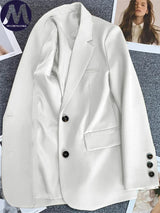 Blazer for Women 2025 Spring Autumn New Elegant Long Sleeve Office Blazer Coats Korean Fashion Casual Loose Appear Thin Blazers