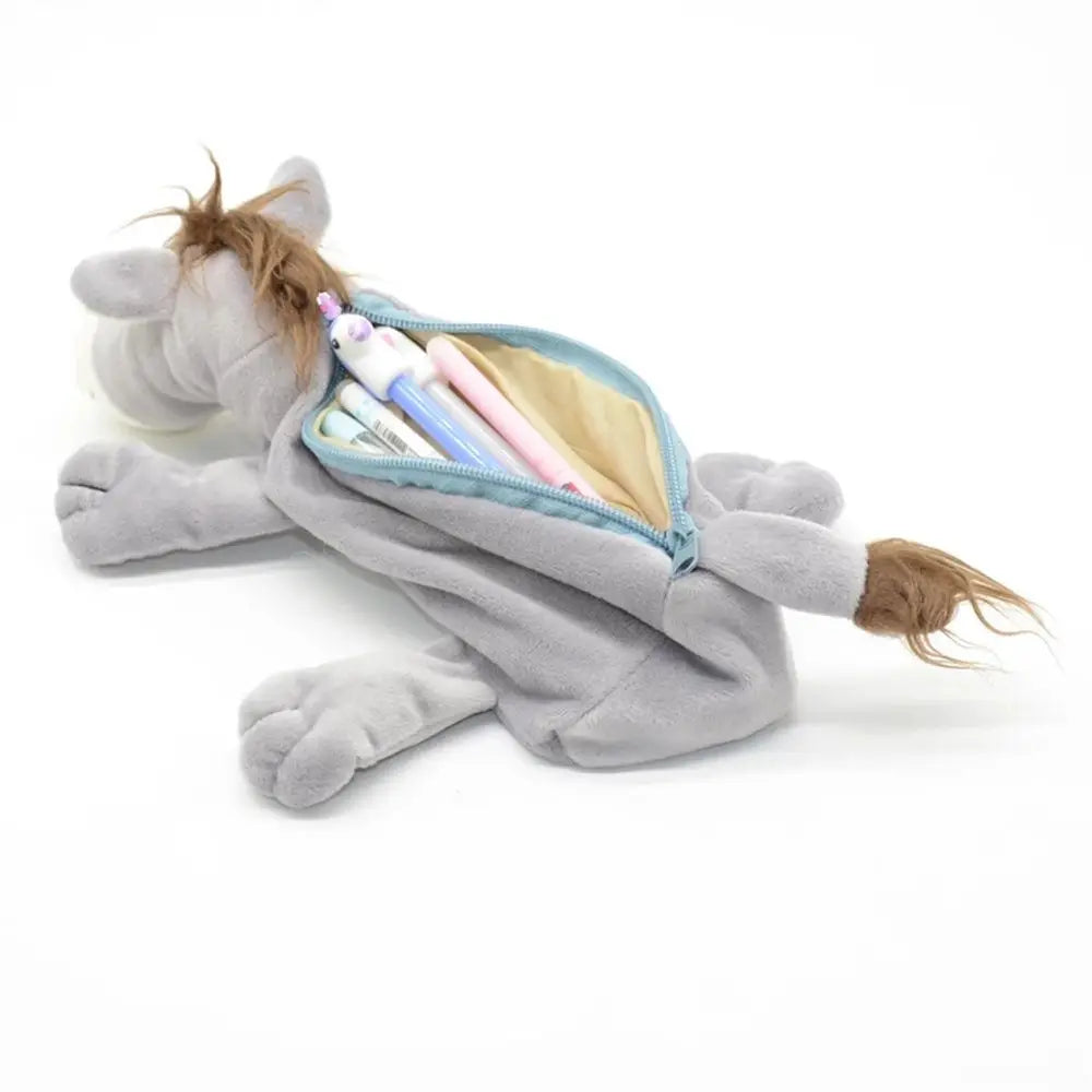 School Supplies For Kids Elephant Student Lion Creative Cosmetic Bag Stationery Bag Plush Pencil Bags Pencil Case