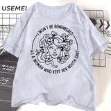 Feminist T Shirt I Won't Be Remembered Tshirt for Women Cotton Short Sleeve Girl Power Tee Shirt Casual Round Neck Women's Tees