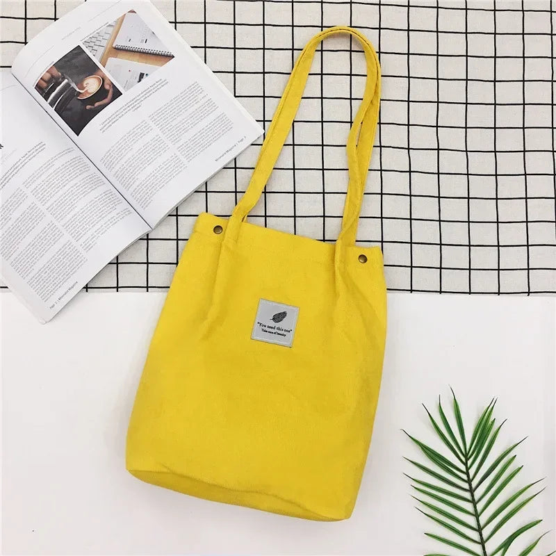 Bags for Women 2021 Corduroy Shoulder Bag Reusable Shopping Bags Casual Tote Female Handbag for A Certain Number of Dropshipping