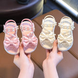 Girls' Elegant Sandals - Versatile & Stylish For Indoor/Outdoor, Beach-Ready Princess Shoes With Beaded Tassels, Breathable & Li