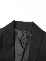 Patchwork Mesh Slimming Blazer For Women Notched Collar Long Sleeve Tunic Spliced Pocket Sexy Blazers Female New