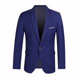 Blue Men Blazers Work Office 2025 Men Tuxedos for Formal Occasions Pockets Coat Blazers Male Custom Men's Business Slim Blazers