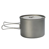 Outdoor Picnic Titanium Cooking Pot 750ml 900ml Hanging Handle Portable Camping Pot