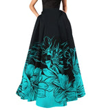 Bohemian Floral Print Maxi Skirts For Women High Waist Party Beach Pocket Long Pleated Skirts For Women Plus Size Юбка Женская
