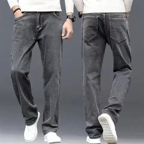 Jeans Men's Summer Straight Leg Loose Large Leg Autumn Thick Wear-resistant Men's Casual Pants Korean Trousers