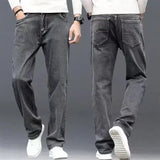 Jeans Men's Summer Straight Leg Loose Large Leg Autumn Thick Wear-resistant Men's Casual Pants Korean Trousers