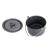 4L Outdoor Hanging Pot, Camping Picnic Large Soup Pot, Portable Cookware, Firewood Cooking Pot