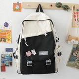Large Capacity Nylon Book Bag Waterproof Teenage College Backpack Fashion School Bag Cute Girls Boys Travel Backbag College Bag
