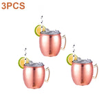 1-3pcs 550ml Hammered Copper Plated Moscow Mule Mug Beer Cup Coffee Cup Mug Copper Plated Canecas Mug Travel Mug Champagne Party