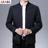 Solid Quality Men's Jacket Business Casual Luxury Blazer for Men Zipper Jacket Office Dress Coat Spring Autumn New Outerwear 3XL