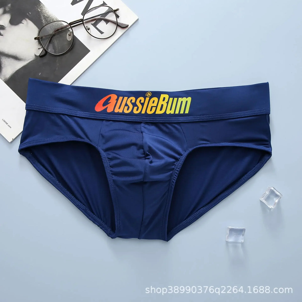 Men's Briefs, Milk Silk, Low Waist, Stretch and Comfortable, Convex Bag