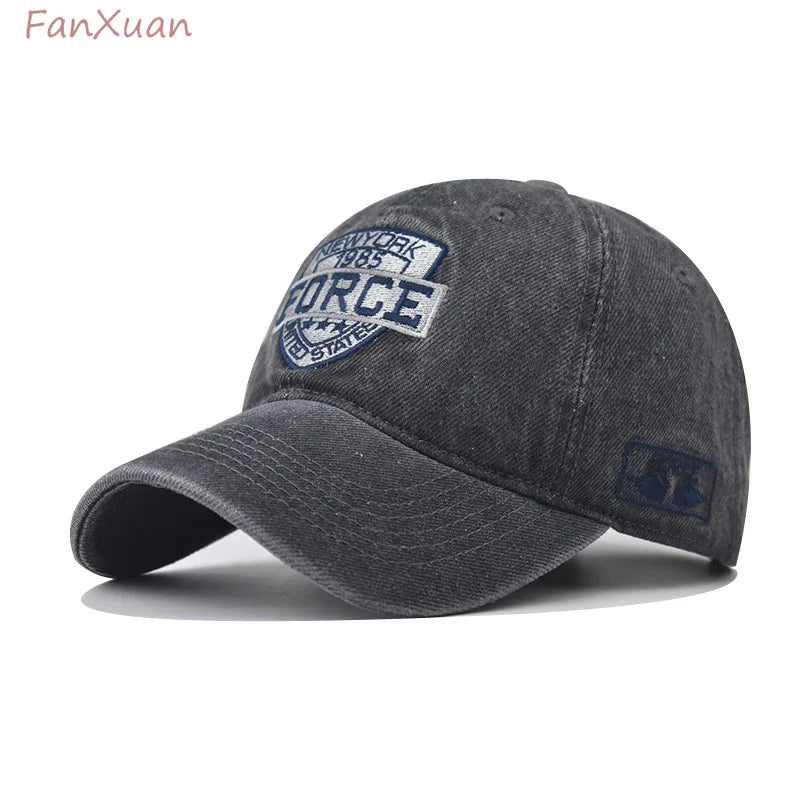 denim baseball cap for men women spring summer cap letters embroidery