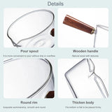 400/600ML Glass Cooking Pot Soup Milk Pot With Wooden Handle Glass Cooking Pot Instant Noodle Pot Glass Cookware Kitchen