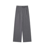 MUJER 2025 Women's Pants Beige Grey Black Wide Leg Pants Women High Waist Baggy Pants Woman Fashion Summer Office Trousers
