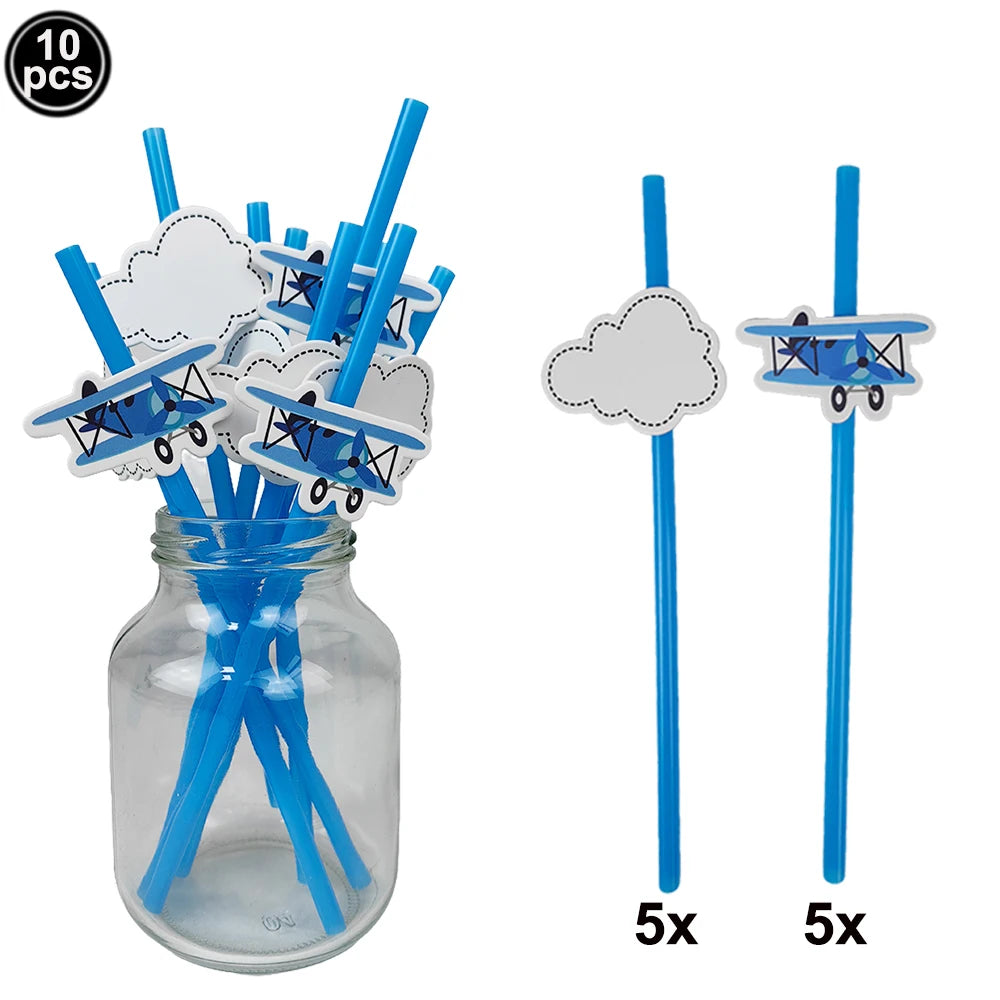 Fighter Plates Airplane Birthday Party Decor Plane Plates Blue Sky Plates Two Fly Paper Plates Napkins Party Supplies for Boys