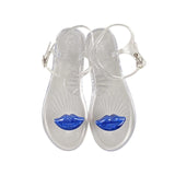 New Sandals Sexy Lips Fruit Sandals Women's Anti slip PVC Jelly Flat Sandals Outer